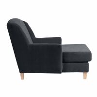 Big-Sessel Julia, inkl. 1x Zierkissen 55x55cm Veloursstoff anthrazit