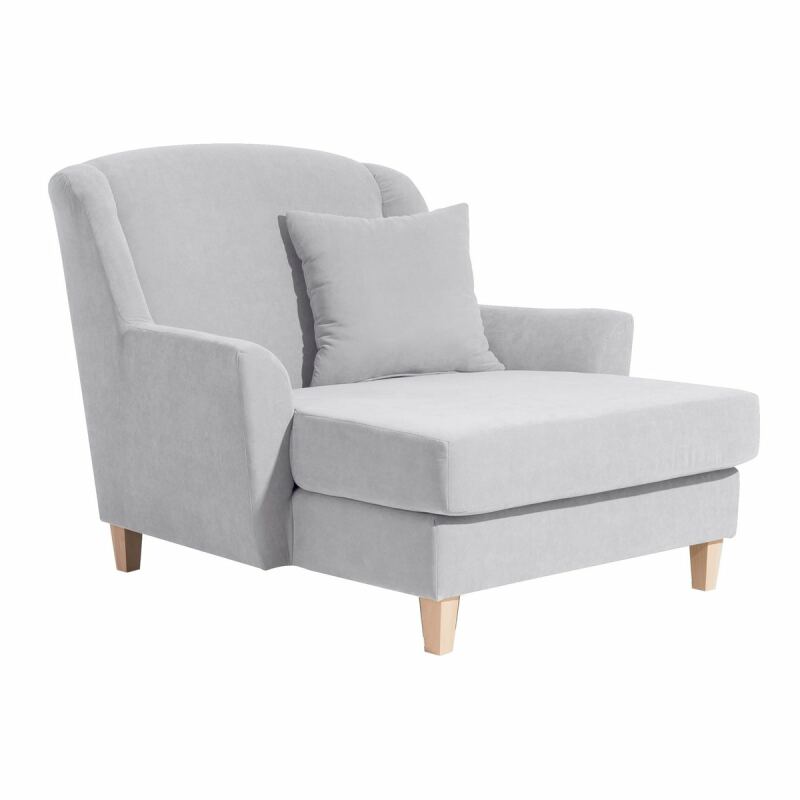 Big-Sessel Julia, inkl. 1x Zierkissen 55x55cm Veloursstoff silber