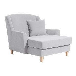 Big-Sessel Julia, inkl. 1x Zierkissen 55x55cm Veloursstoff silber
