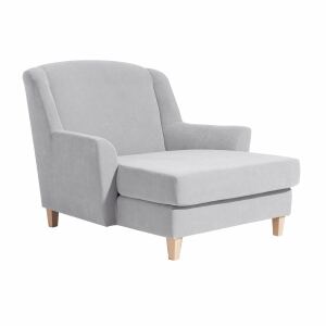 Big-Sessel Julia, inkl. 1x Zierkissen 55x55cm Veloursstoff silber
