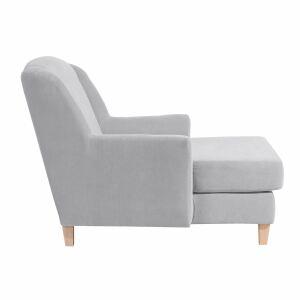 Big-Sessel Julia, inkl. 1x Zierkissen 55x55cm Veloursstoff silber