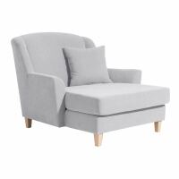 Big-Sessel Julia, inkl. 1x Zierkissen 55x55cm Veloursstoff silber
