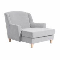 Big-Sessel Julia, inkl. 1x Zierkissen 55x55cm Veloursstoff silber