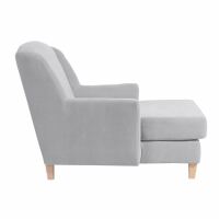 Big-Sessel Julia, inkl. 1x Zierkissen 55x55cm Veloursstoff silber