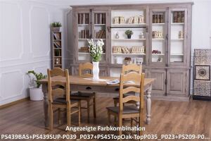 Große Bücherwand externes Verschlusssystem, Landhausoptik