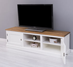 Landhaus TV-Sideboard verschließbare Türen - Eichenplatte