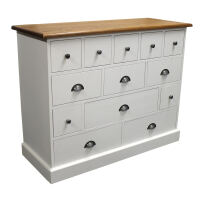 Apothekerschrank im Landhausstil - Eichenplatte shabby chic / antik look
