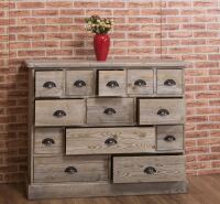 Apothekerschrank im Landhausstil - Eichenplatte shabby chic / antik look
