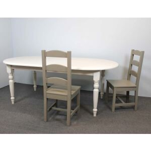 Landhaus Esstisch weiß ausziehbar (210/250cm) Massivholz