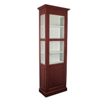 Holz Vitrine im Landhausstil Antik bordeaux