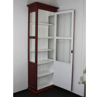 Holz Vitrine im Landhausstil Antik bordeaux