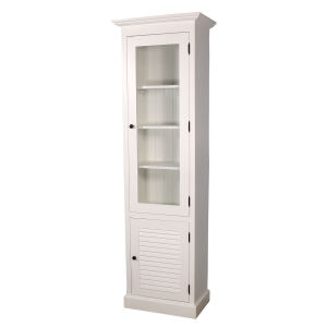 Schmale Vitrine WeiÃŸ mit LamellentÃ¼r