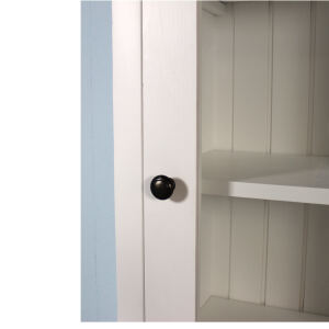 Schmale Vitrine WeiÃŸ mit LamellentÃ¼r