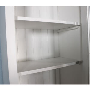 Schmale Vitrine WeiÃŸ mit LamellentÃ¼r