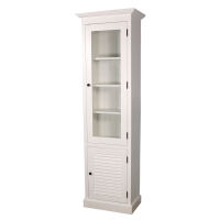 Schmale Vitrine WeiÃŸ mit LamellentÃ¼r