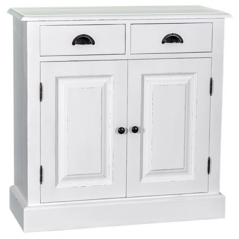Landhaus Kommode mit 2 Schubladen als Sonderanfertigung (H:86xB:80xT:50) cm Weiß lackiert