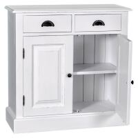 Landhaus Kommode mit 2 Schubladen als Sonderanfertigung (H:86xB:80xT:50) cm Weiß lackiert