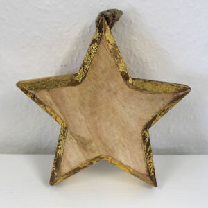 Holzstern mit Goldener Verzierung 18 cm
