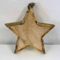 Holzstern mit Goldener Verzierung 18 cm