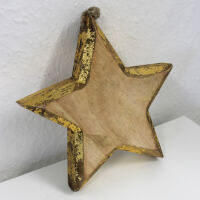 Holzstern mit Goldener Verzierung 18 cm