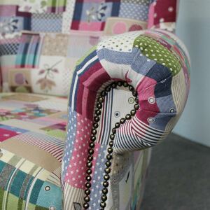Vintage Ohrensessel mit Hocker "Big Pomme"