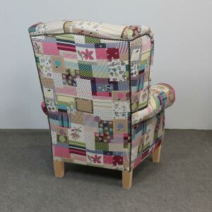 Vintage Ohrensessel mit Hocker "Big Pomme"