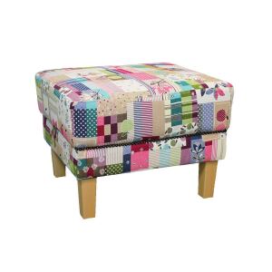 Vintage Ohrensessel mit Hocker "Big Pomme"