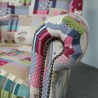 Vintage Ohrensessel mit Hocker "Big Pomme"