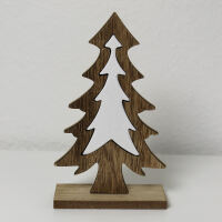 Holzbaum braun weiß 15x5x21 cm