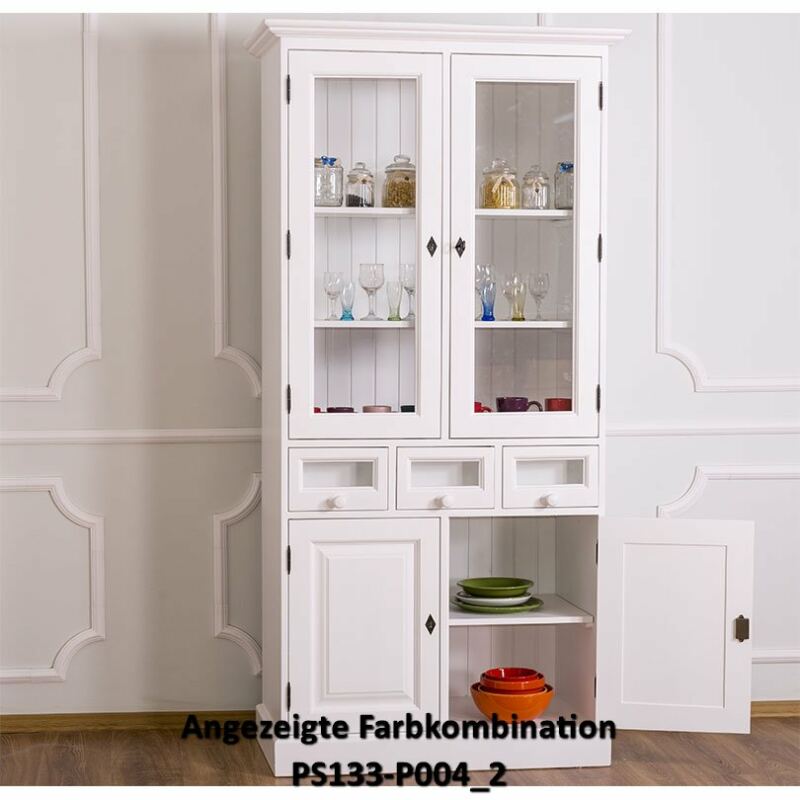 Kleiner Schrank mit Vitrinenaufsatz - Onlineshop für massive Landhausmöbel