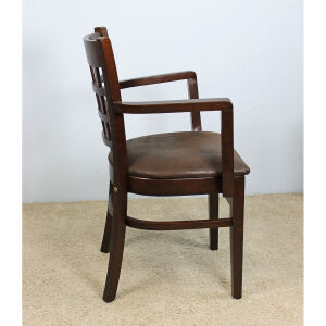Holzstuhl Britania mit Armlehnen Holzsitz (2er-Set)