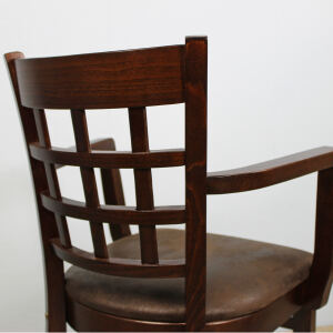 Holzstuhl Britania mit Armlehnen Holzsitz (2er-Set)