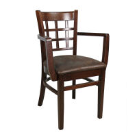Holzstuhl Britania mit Armlehnen Holzsitz (2er-Set)