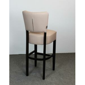 Vintage Barhocker mit Lehne Kunstleder hellbraun