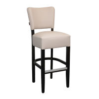 Vintage Barhocker mit Lehne Kunstleder hellbraun