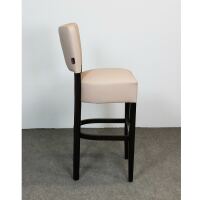 Vintage Barhocker mit Lehne Kunstleder hellbraun