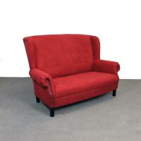 Weinrotes Landhaus Sofa 2-Sitzer