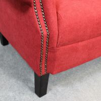 Weinrotes Landhaus Sofa 2-Sitzer