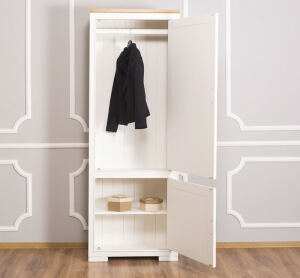 Dielenschrank Stockholm in Landhausoptik mit Eichenplatte