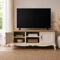 TV Sideboard im Barockstil - mit Eichenplatte