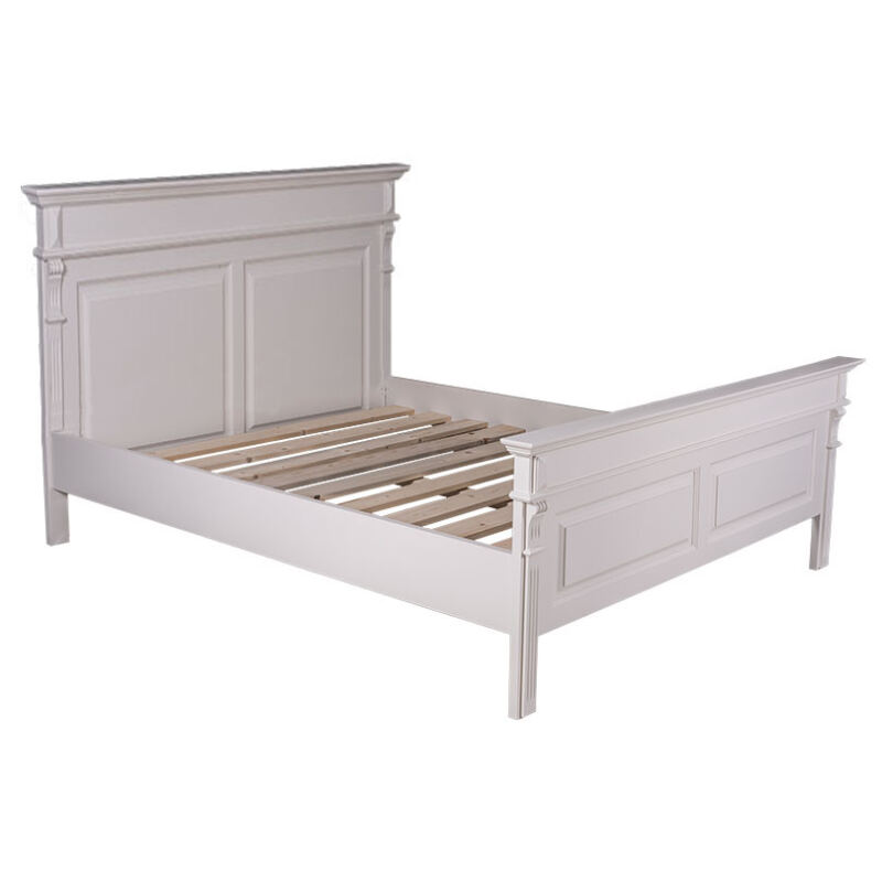 Landhausbett Massivholz (140x200cm) mit Ornamenten
