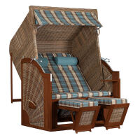 Strandkorb Sylt XL blau kariert