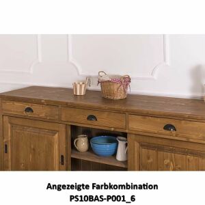 Landhaus Sideboard mit Schiebetüren - Eichenplatte
