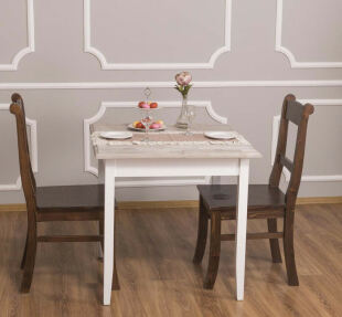 Quadratischer Tisch Landhausstil - 80 x 80 cm lackiert