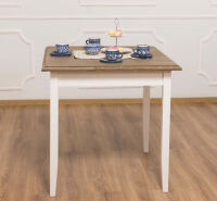 Quadratischer Tisch Landhausstil - 80 x 80 cm Eichenplatte