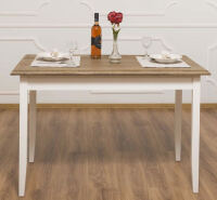Tisch im Landhausstil - 120 x 70 cm Eichenplatte