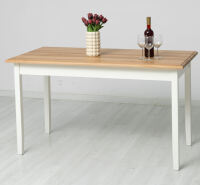 Tisch im Landhausstil - 140 x 70 cm Eichenplatte