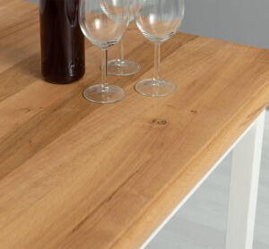 Tisch im Landhausstil - 140 x 70 cm Eichenplatte