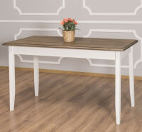 Tisch im Landhausstil - 140 x 70 cm Eichenplatte