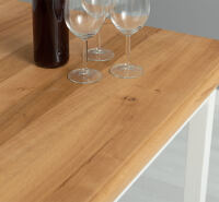 Tisch im Landhausstil - 140 x 70 cm Eichenplatte